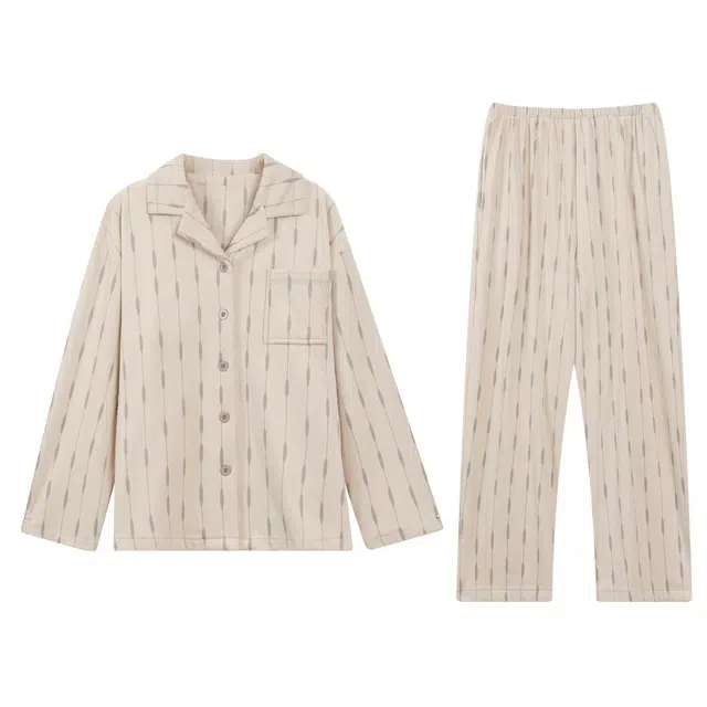 草本初色 保暖亲肤温暖长袖长裤秋冬睡衣套装 女款 图片色