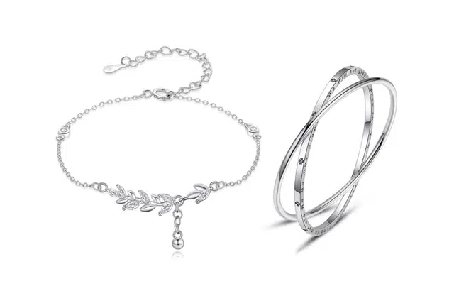 尚银福 幸运四叶草系列 森系甜美穗穗平安锁骨链简约轻奢小众设计精致时尚百搭高级感 好运 合金 手链 女款