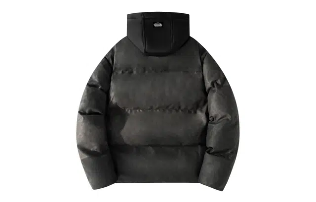 大卫贝肯 美式高街学院风宽松休闲加厚外套连帽假两件保暖棉服 男女同款