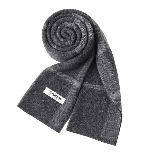 啄木鸟 山羊绒加厚高档礼盒 绒线围巾 男款