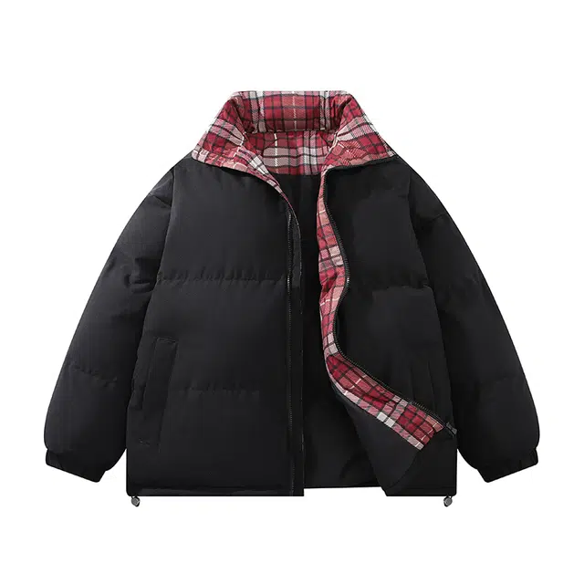 吾皇猫 美式复古立领小香风加厚保暖面包棉服 男女同款