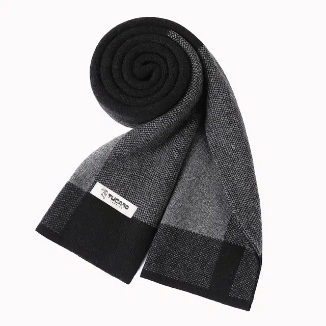 啄木鸟 冬季绵羊毛山羊绒实用礼盒 绒线围巾 男款