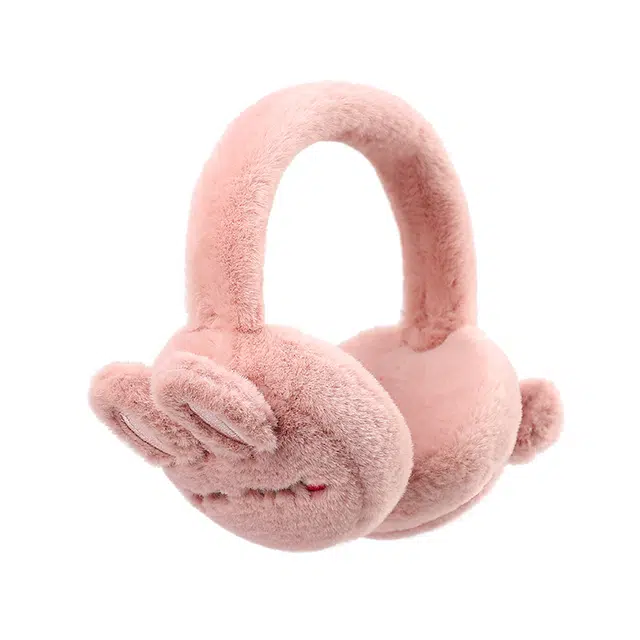 俞兆林 可爱兔子毛绒耳包防风保暖可折叠护耳朵防寒耳捂子骑行 聚酯纤维 耳罩 儿童款