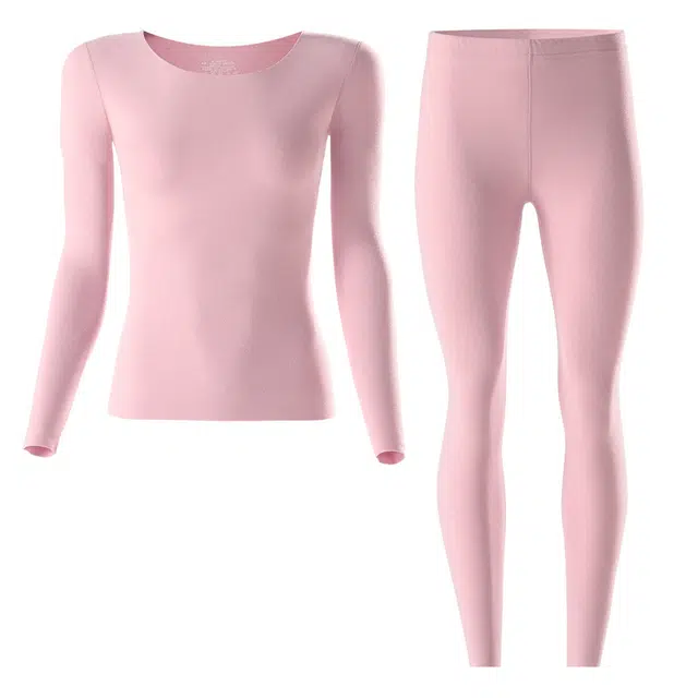 北极绒 德绒吸湿发热无痕秋衣秋裤打底保暖套装 女款