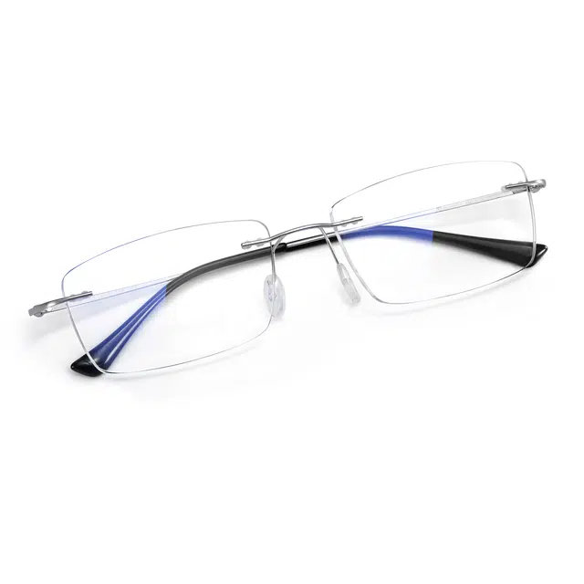 【联系客服可配度数】 苍木优品 超轻纯钛金丝边无框近视镜框男大脸金边斯文败类无边框钛架可佩镜片 功能性眼镜 男女同款情侣款