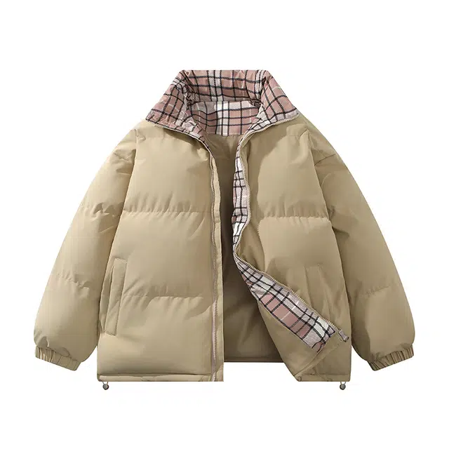 吾皇猫 美式复古立领小香风加厚保暖面包棉服 男女同款