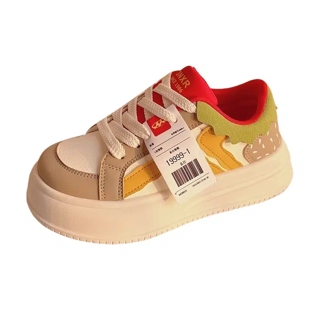 小鹿米利 小众百搭大头面包鞋 包裹性防滑减震 低帮 板鞋 女款 汉堡色