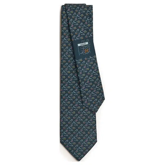 Hermes H Tie Navy