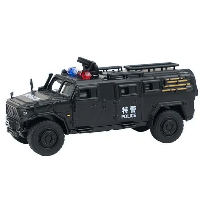 拓意 东风猛士三代 特警 合金车模 收藏摆件微缩模型小比例 成品模型