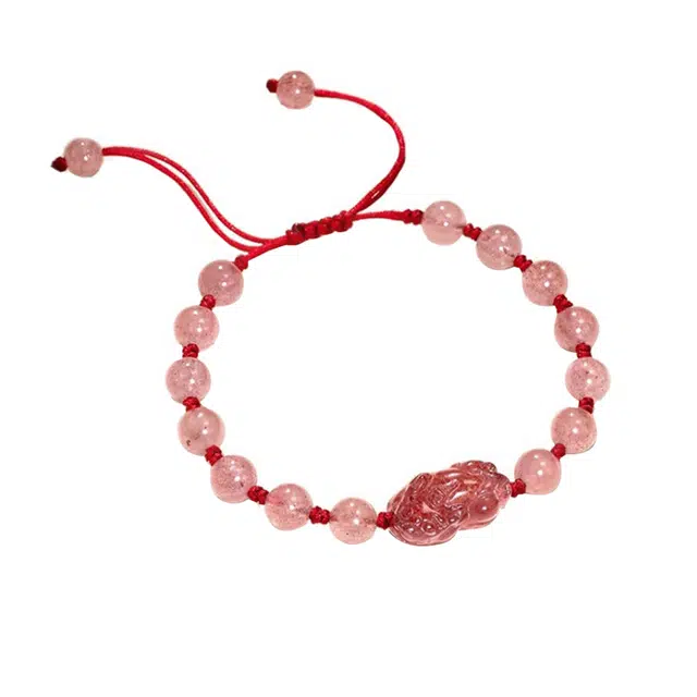 周百福 招财貔貅 国潮新中式小众吞金兽平安纳福转运编织绳 黑曜石 手串 男女同款情侣款