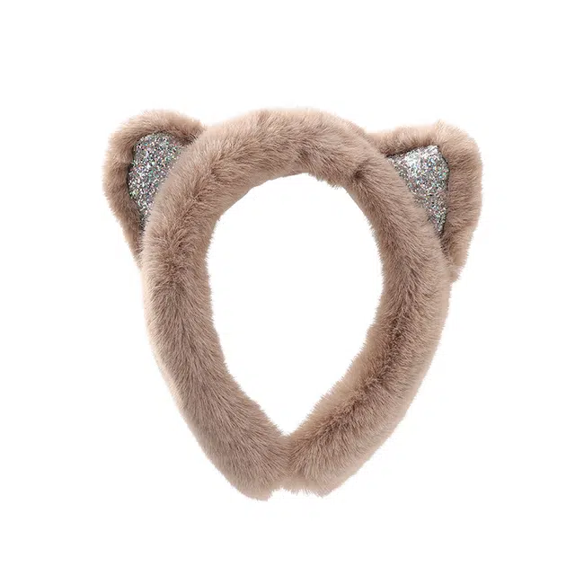 南极人 可爱立体猫耳朵耳套保暖耳包冬天骑行护耳朵耳捂防风防寒耳帽 毛绒 耳罩 女款