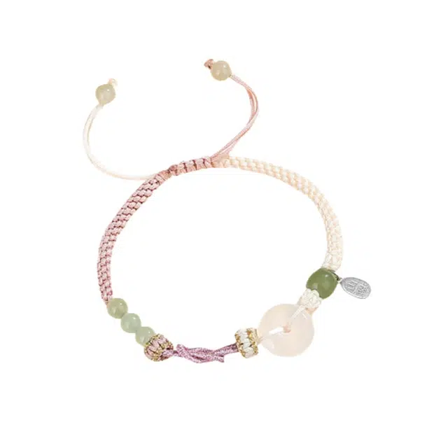 好银坊 <海誓山盟> 爱情甜蜜百年好合 轻奢简约百搭小众设计 #好运 玉髓 手绳手链 男女同款情侣款