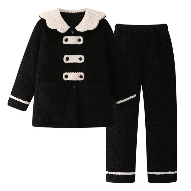 欧诗帛 加厚保暖舒适休闲长袖长裤睡衣套装 女款 图片色