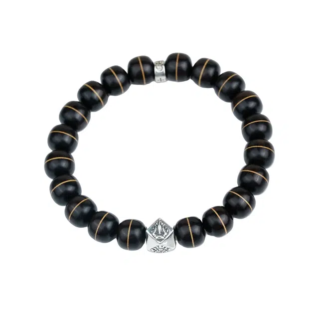 布达拉宫 足银八棱珠转运珠时来好运 紫光檀 手串 男女同款情侣款