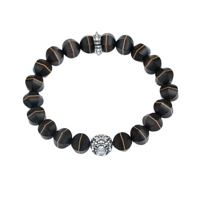 布达拉宫 吐宝鼠转运珠佛珠时来好运 足银 紫光檀 手串 男女同款情侣款