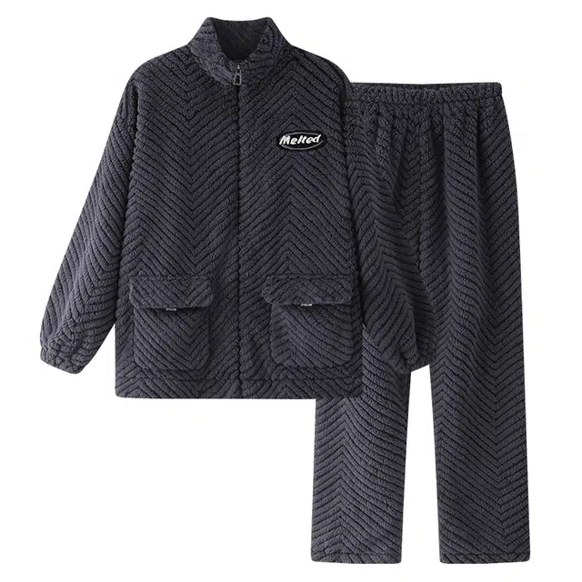 欧诗帛 加厚保暖休闲长袖长裤家居睡衣套装 女款 图片色