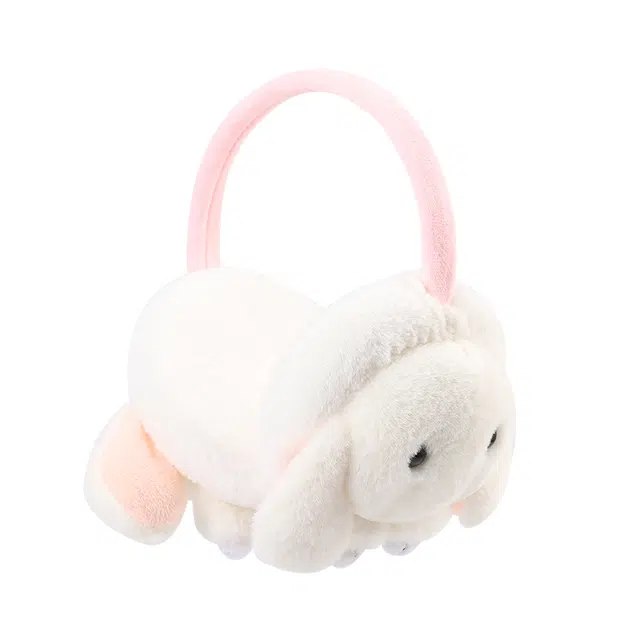 俞兆林 可爱兔子毛绒耳暖冬季防风保暖可折叠耳包护耳学生骑行防寒 毛茸 耳罩 女款