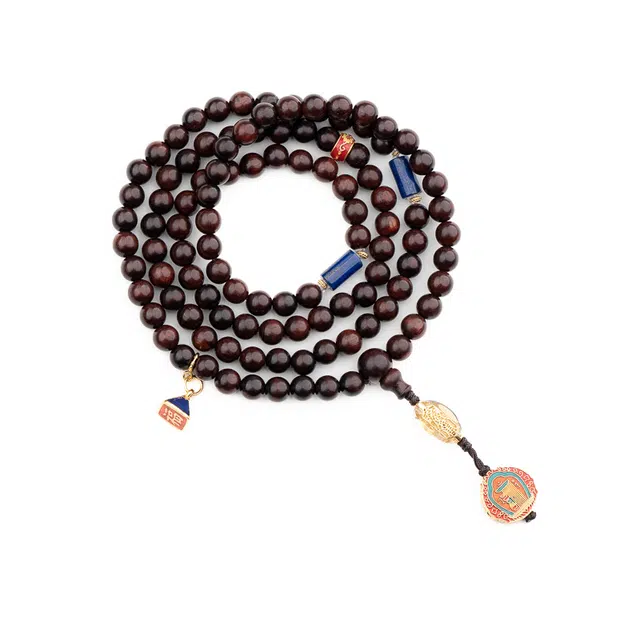 仙源 福气满满 新中式圆珠多圈设计感木质念珠文玩叠戴 平安福 礼盒 紫檀属 手串 男女同款情侣款