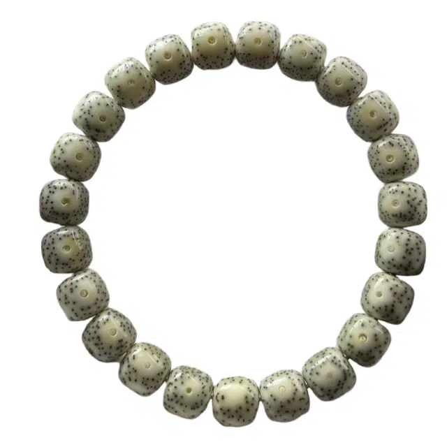 吉千年 正月大留白原脂石玉料 星月菩提 手串 男女同款情侣款