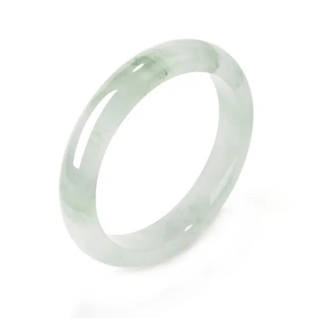 龙弗 【好运降临】新中式简约高级感翠浓素玉 天山翠 手镯 女款