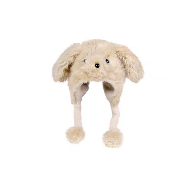 尚先生 加厚小狗毛绒绒帽子冬季新款可爱耳朵会动防寒保暖雷锋帽时尚百搭 绒线 斗篷帽 女款