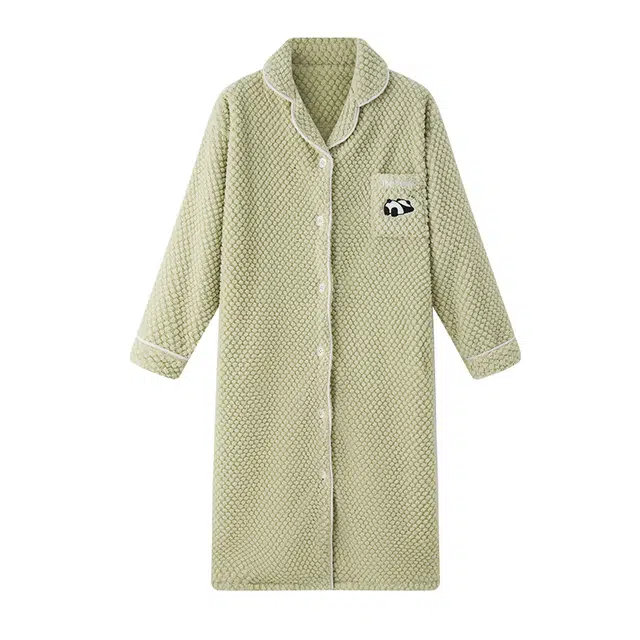 欧诗帛 可外穿加厚家居亲肤保暖长袖睡裙 女款 图片色