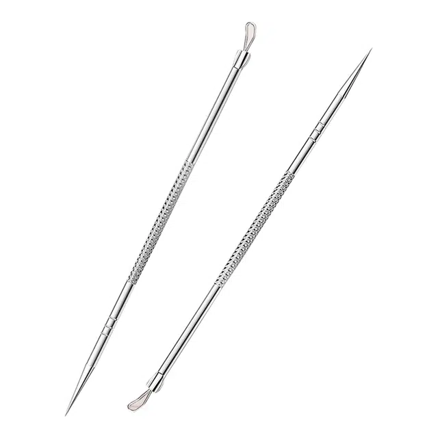 简应舒 超细双头多功能粉刺针 化妆工具 去黑头痘痘钻纹防滑