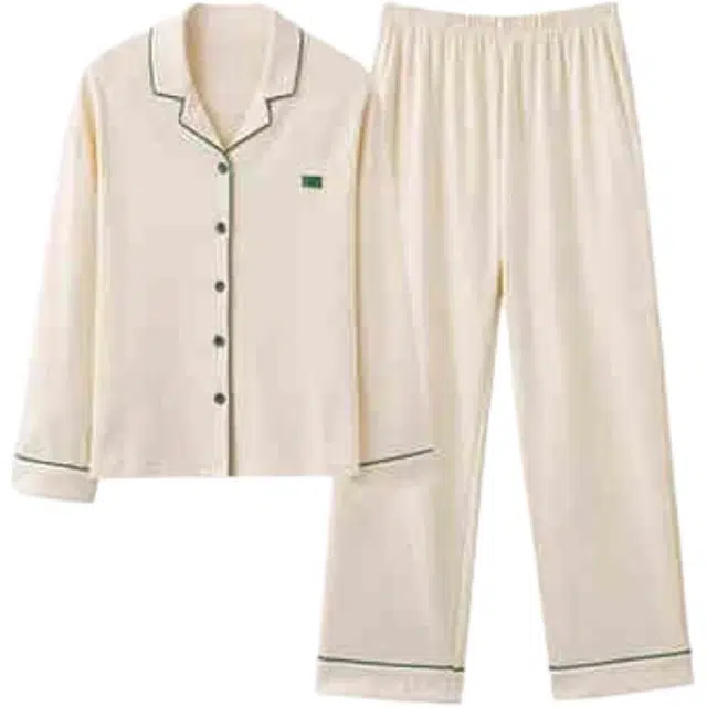 欧迪芬 休闲纯色家居服长袖简约长裤睡衣套装 女款