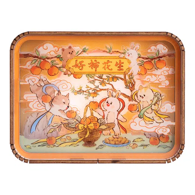 猫的天空之城 亚克力彩色小夜灯-好柿花生 成品模型