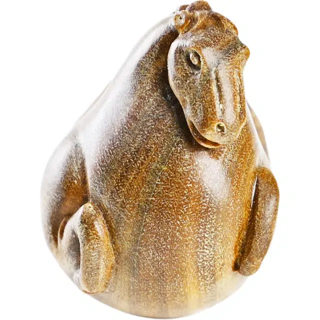 天纵 十二生肖中式招财好运文玩手把件 实木雕刻马上有钱转运上岸吉祥物生肖马手工艺品 绿檀 木作摆件 男女同款情侣款