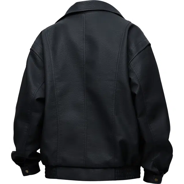 地界二 美式复古多风格融合宽松翻领时尚机车皮夹克皮衣 男女同款