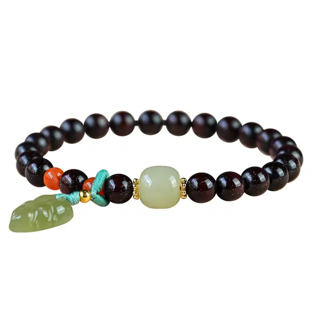 芳缘小傅 佛珠学生文玩单圈满金星 紫檀属 手串 男女同款情侣款