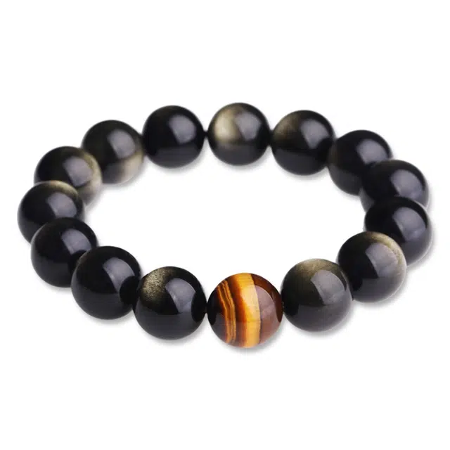 妍韵珠宝 国潮新中式简约大气百搭 黑曜石 手串 男女同款情侣款