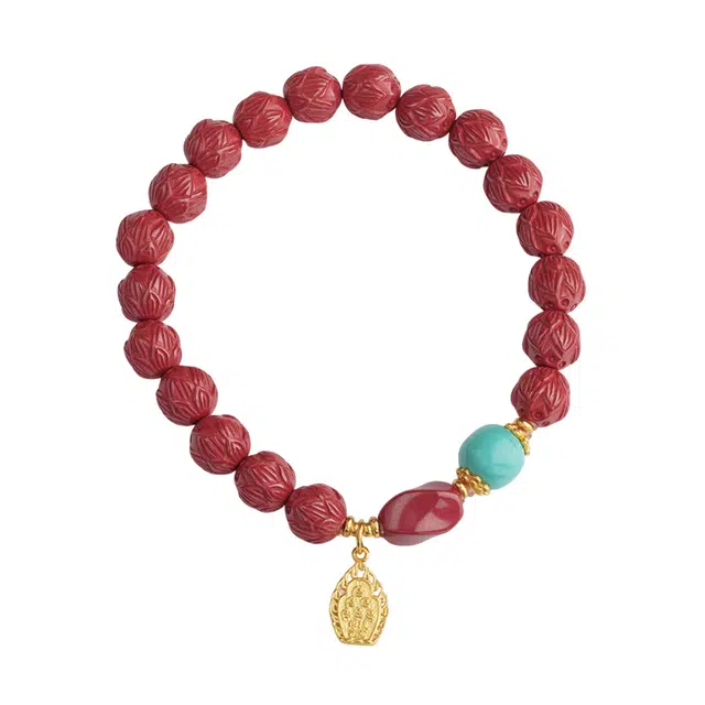 布达拉宫 帝王砂原创设计前途似锦单圈红色诸事顺利 朱砂 手串 男女同款情侣款