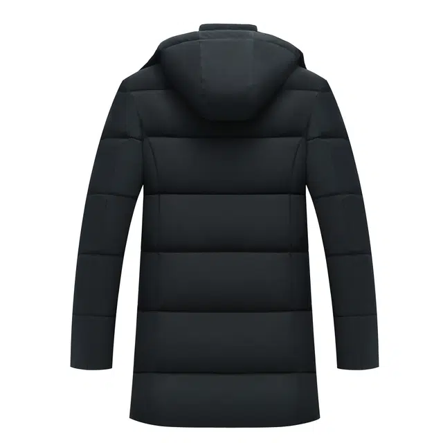 金盾 加绒加厚保暖脱卸帽中长款棉服 男款