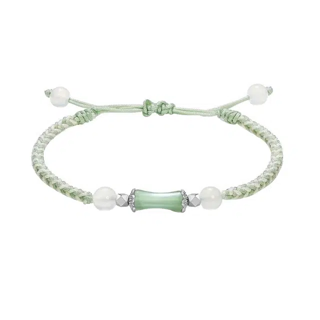 妈妈的礼物 竹节高升 简约复古百搭本命年手饰 小众高级感轻奢 国风国潮 学业有成 前途似锦 东陵玉 手链 女款