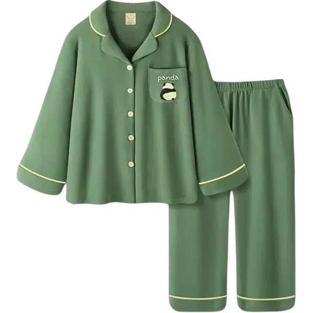 北极绒 磨毛长袖日系保暖阳离子睡衣套装 男款