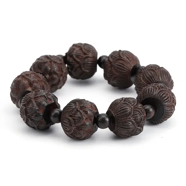 琉堇 考试考研上岸 新中式莲花雕刻盘玩 国风小众气质大气招财纳福好运佛珠设计 未来可期 礼盒装 好运 黑檀 手串 男女同款情侣款