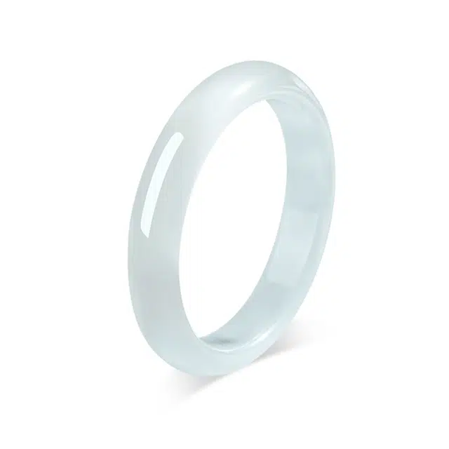 普陀山文创 新中式国风平安高透白月光镯子精致温婉高级感手饰 生日送礼好运礼转运礼盒 猫眼石 玉石手镯 女款