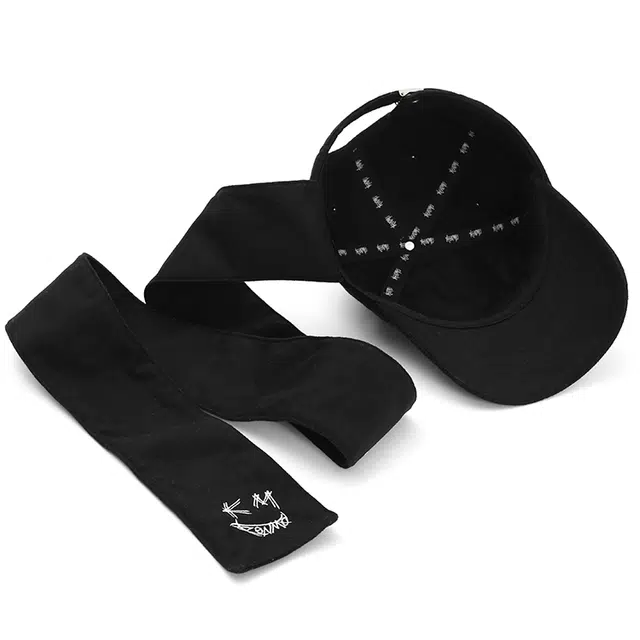 肯默 秋冬保暖 帽子围巾一体  笑脸刺绣 头围可调节 聚酯纤维 绒线帽 男女同款情侣款