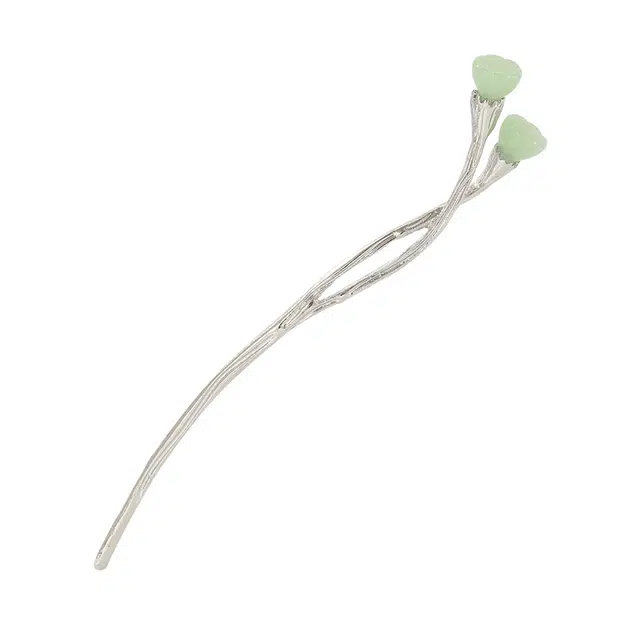 如花梦 高级简约盘发新中式青莲 国风旗袍马面裙搭配 合金 发簪 女款