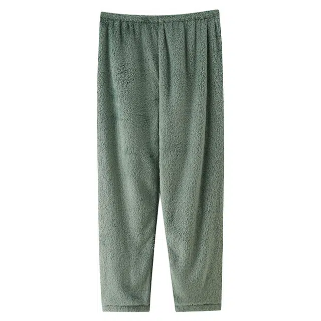 莫代尔 简约韩版时尚舒适亲肤保暖储温柔软细腻不臃肿睡裤 男款 绿色