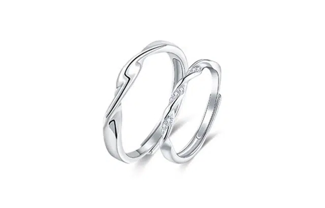 尚银福 共渡爱河 简约小众设计高级感 莫比乌斯交织缠绕对戒可调节指环 好运 合金 戒指 男女同款情侣款