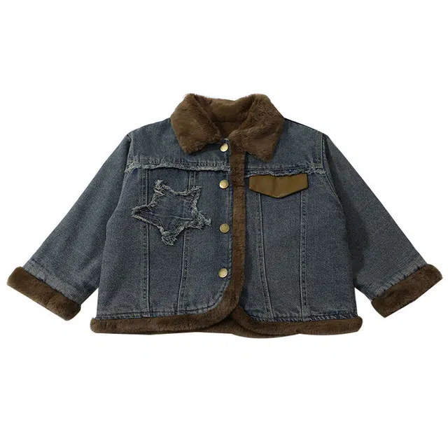 木木兔 时尚星星舒适百搭大衣 图片色 中小童