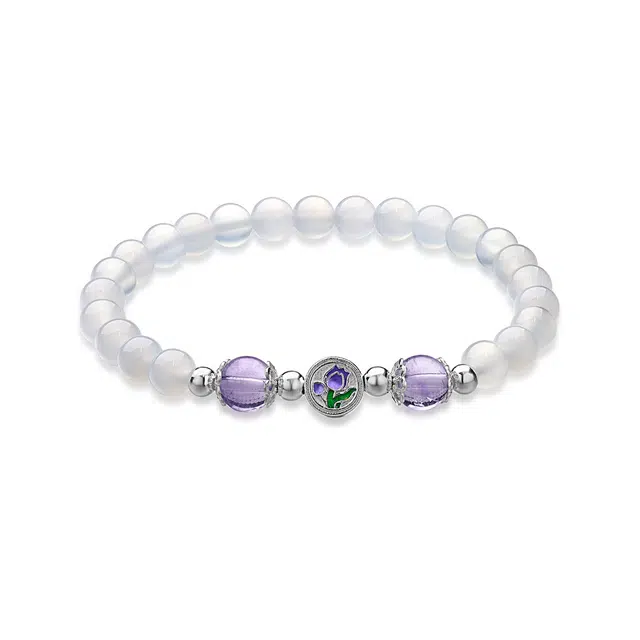 喜钻 郁金香 奶油小香风氛围感精致小众 水晶 手串 女款