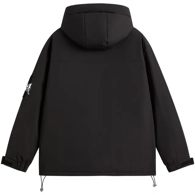 帕丁顿熊 简约纯色宽松休闲连帽保暖外套羽绒服 男女同款