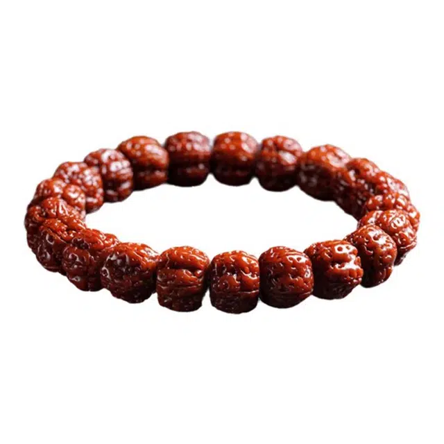 陌阡雪 国潮五瓣爆肉小 藏式佛珠转运珠好运复古文玩盘玩 好运 金刚菩提 手串 男女同款情侣款