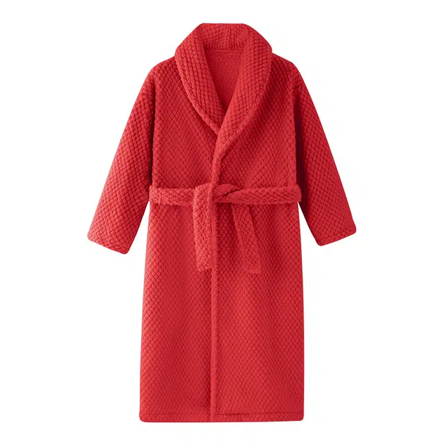 欧诗帛 高颜值舒适柔软中长款纯色睡袍 女款 图片色