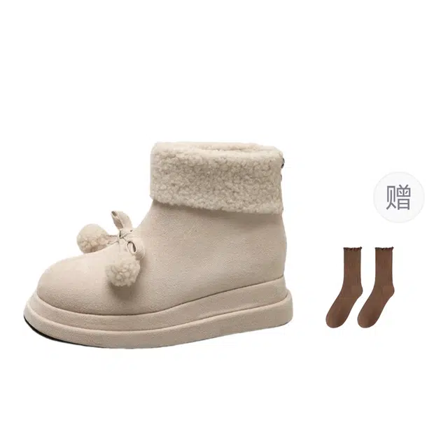 小鹿米利 保暖耐磨 厚底加绒舒适柔软 雪地靴 女款