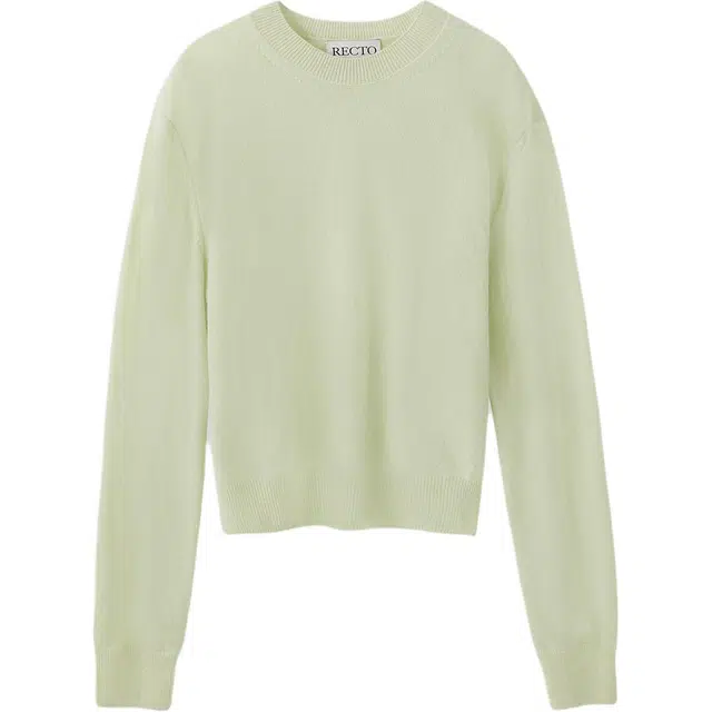 RECTO FW24 RC ROUND NECK CASHMERE KNIT TOP ICE MINT